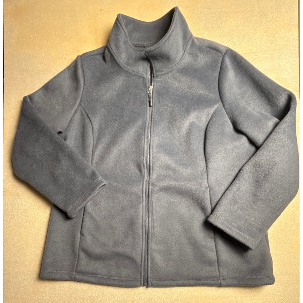 32 Degrees Heat Mens XXL Gray Fleece Full Zip Mock Neck Jacket RN 165550-2451